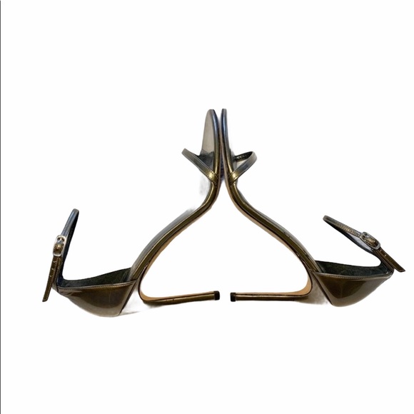 Stuart Weitzman Metallic Nudistsong Heel Sandals Size 8 - Picture 8 of 11